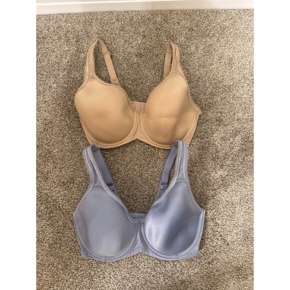 Wacoal Other - Wacoal Basic Beauty  Underwire Full Coverage Tshirt Bra Bundle(2)32DD,Tan&Silver